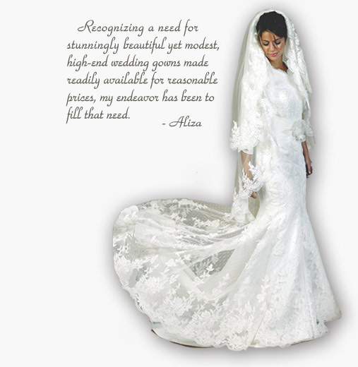 Model Dressed in one of Aliza's Bridal Gowns